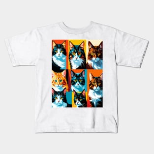 Pop Art Cat Portraits Kids T-Shirt